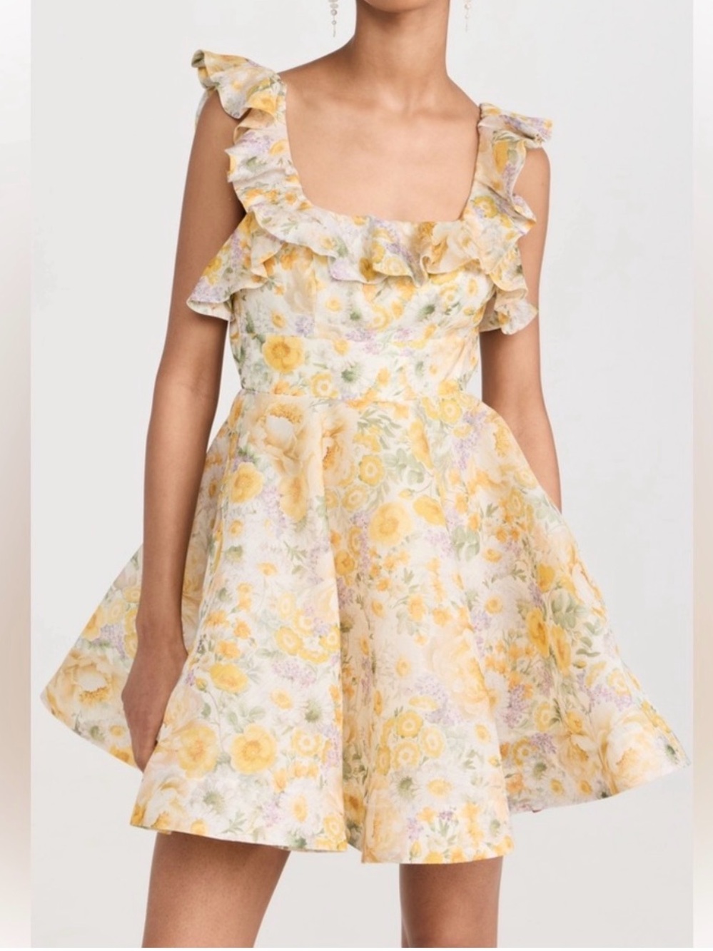 NWT Zimmi Inspired Boutique Yellow Floral Ruffle Sundress
